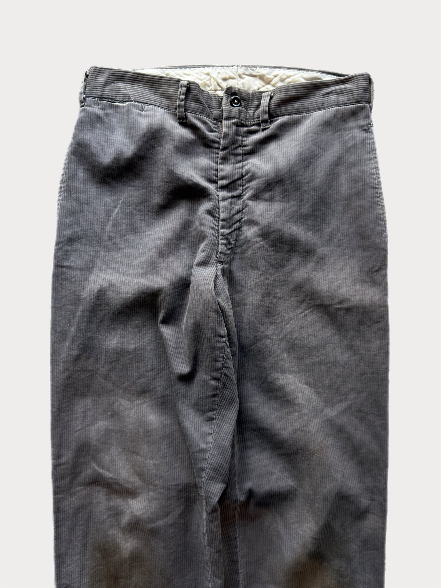 1960s Gray Fine-Wale Corduroy Trousers