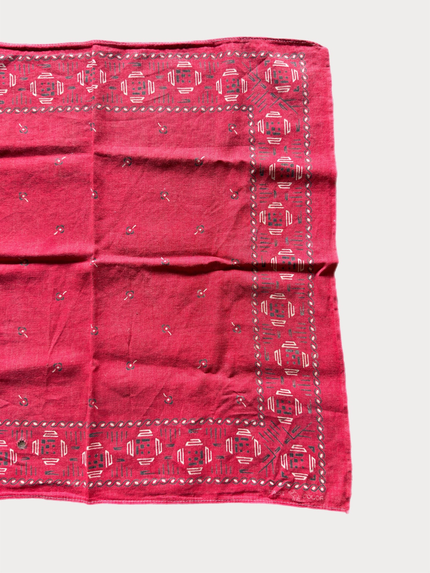 Antique Fast Color Camel Logo Turkey Red Double Selvedge Bandana