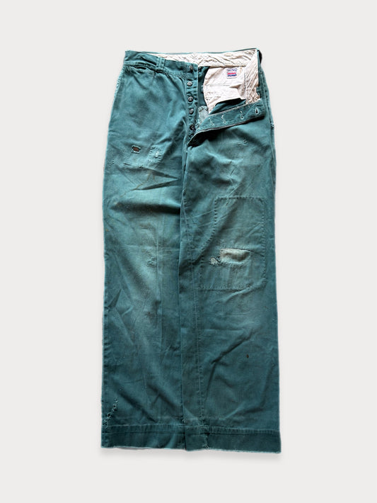 1950s Twist Twill Farmhouse Button Fly Trousers