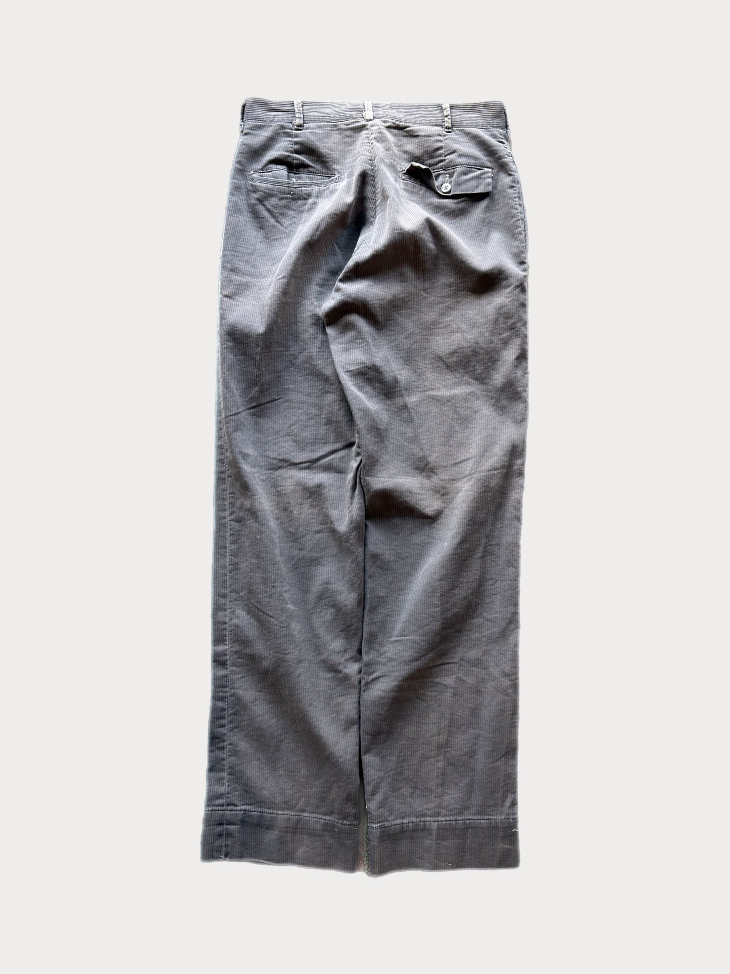 1960s Gray Fine-Wale Corduroy Trousers