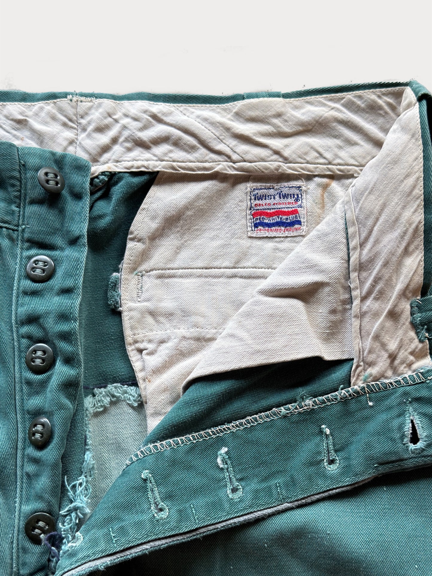 1950s Twist Twill Farmhouse Button Fly Trousers