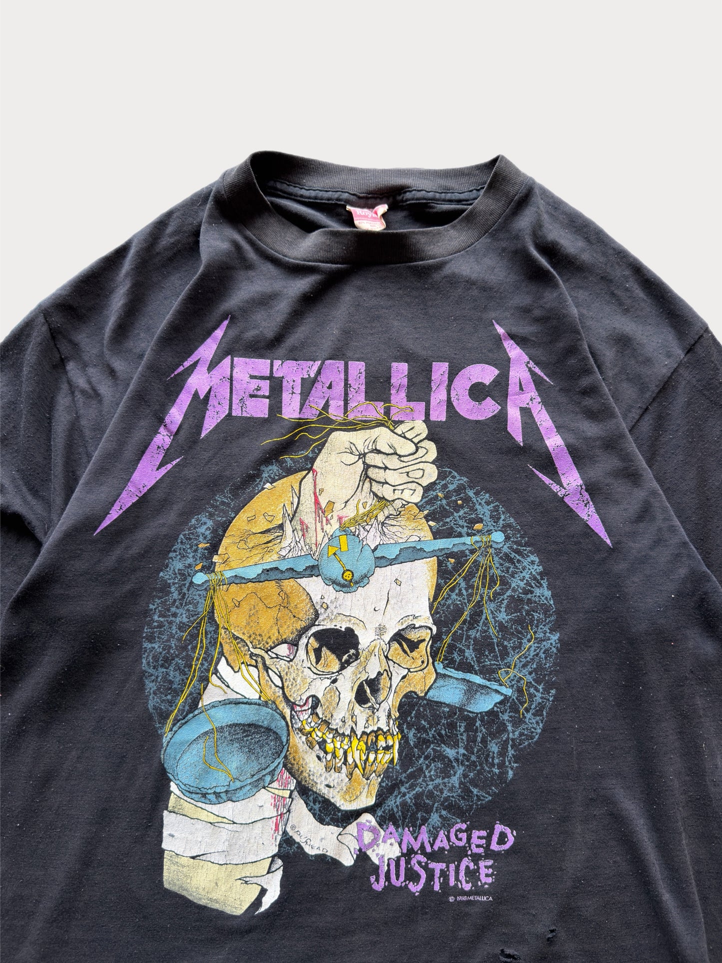 1988 Metallica Damaged Justice Tour tee