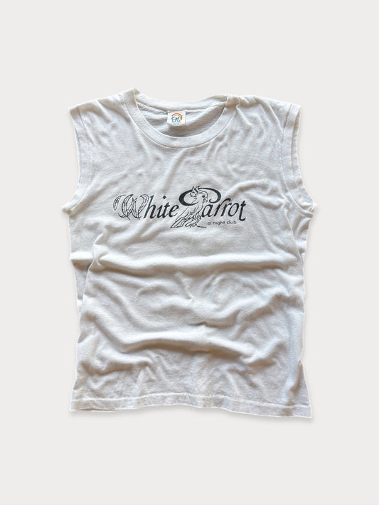 1980s White Parrot Nite Club Sleeveless tee