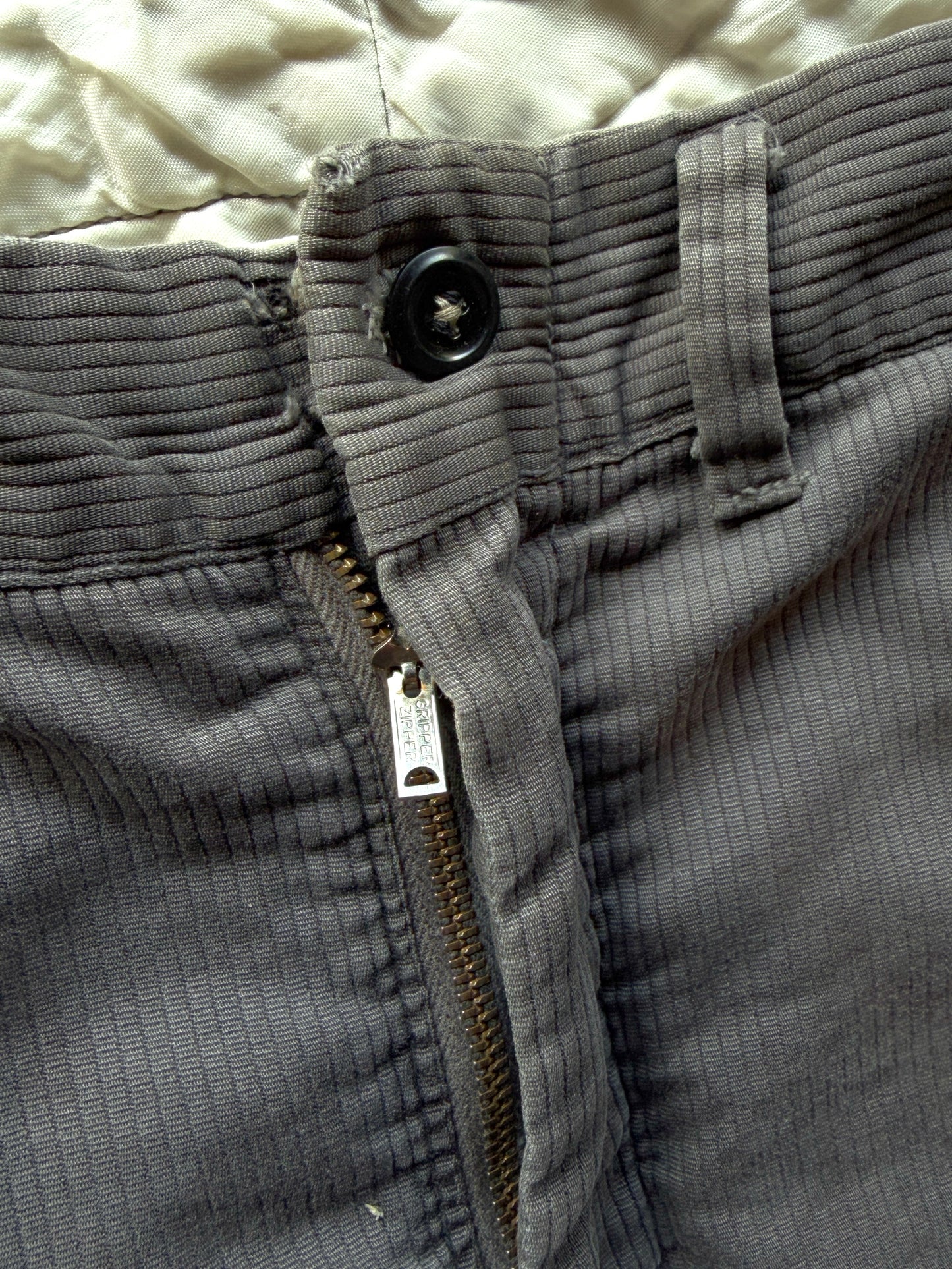 1960s Gray Fine-Wale Corduroy Trousers