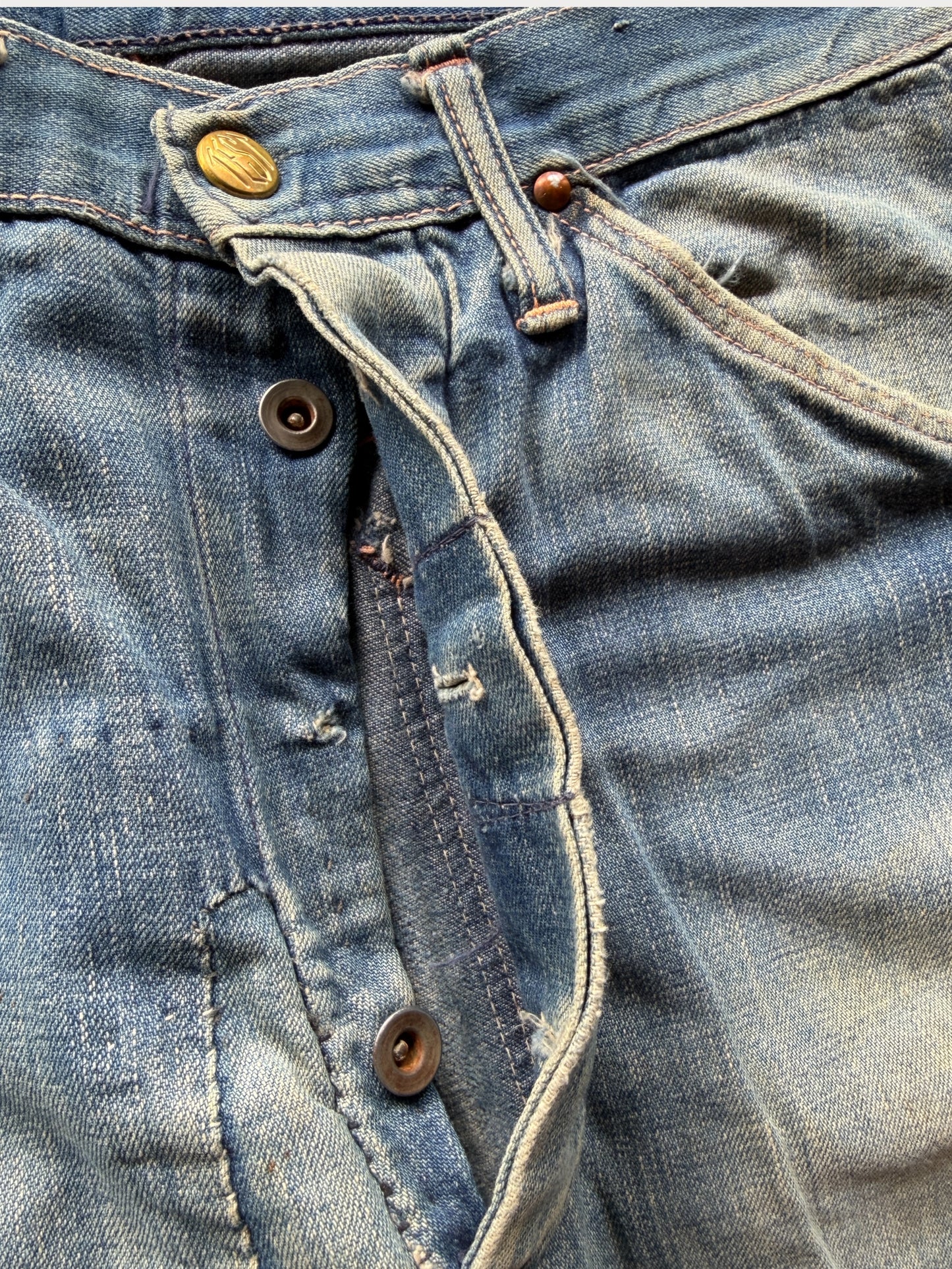 1940s/50s Test Donut Button Carpenter Jeans