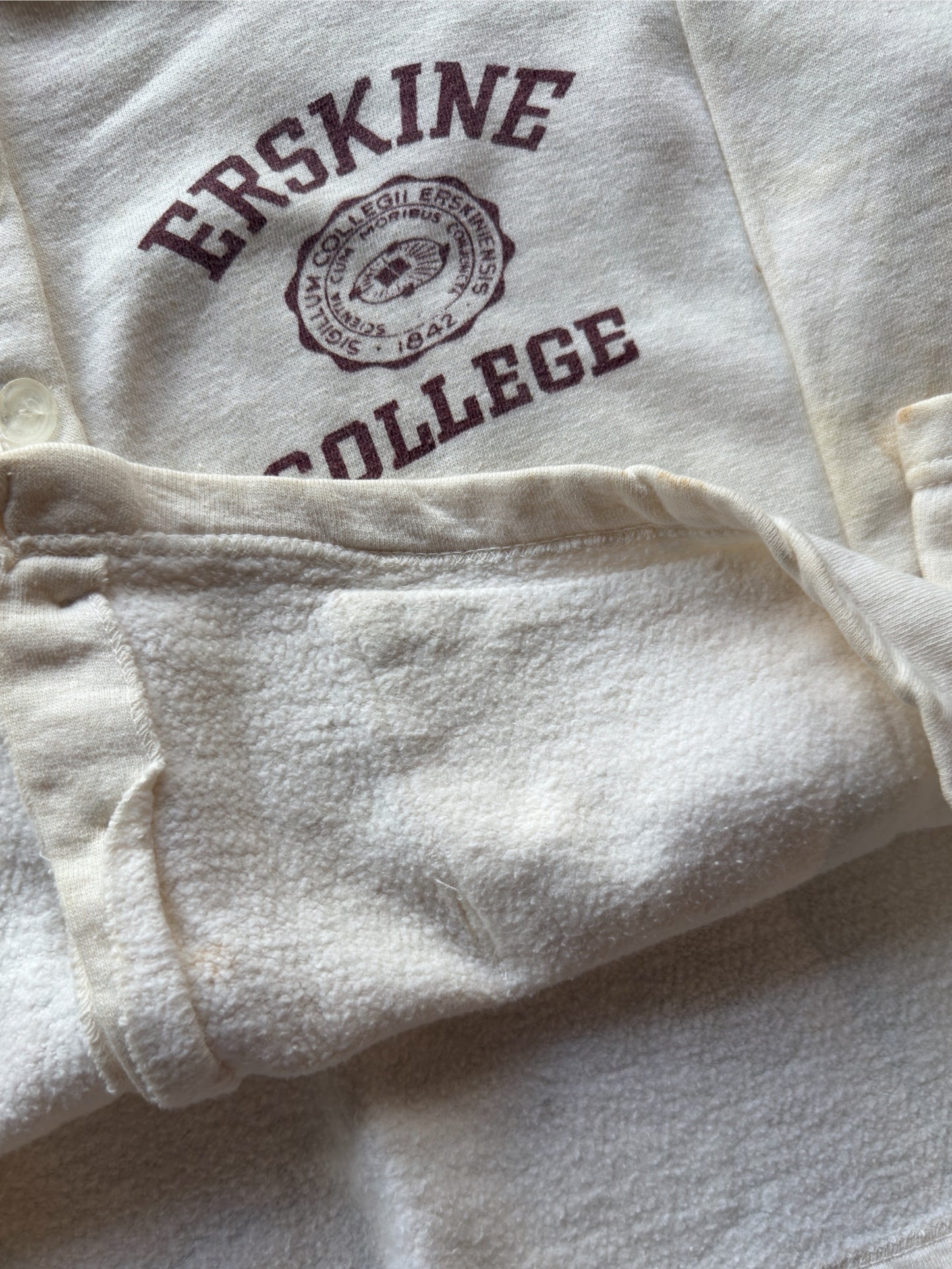 1950s Erskine College Button sweatshirt