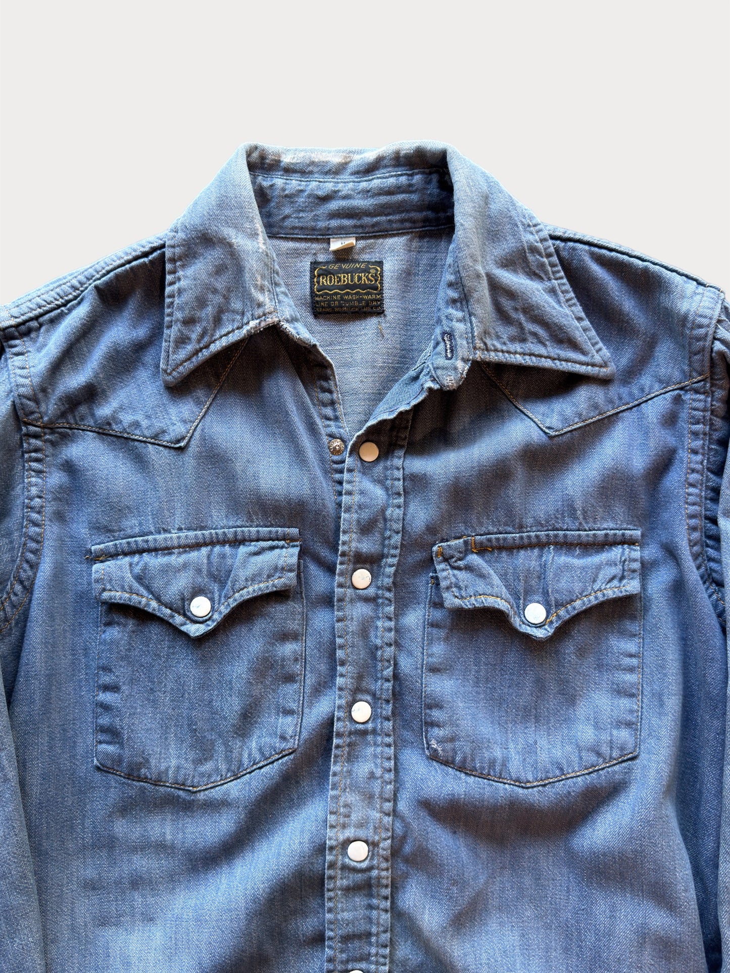 1960s/70s Genuine Roebucks Pearl Snap Denim shirt