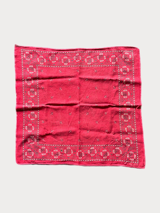 Antique Fast Color Camel Logo Turkey Red Double Selvedge Bandana