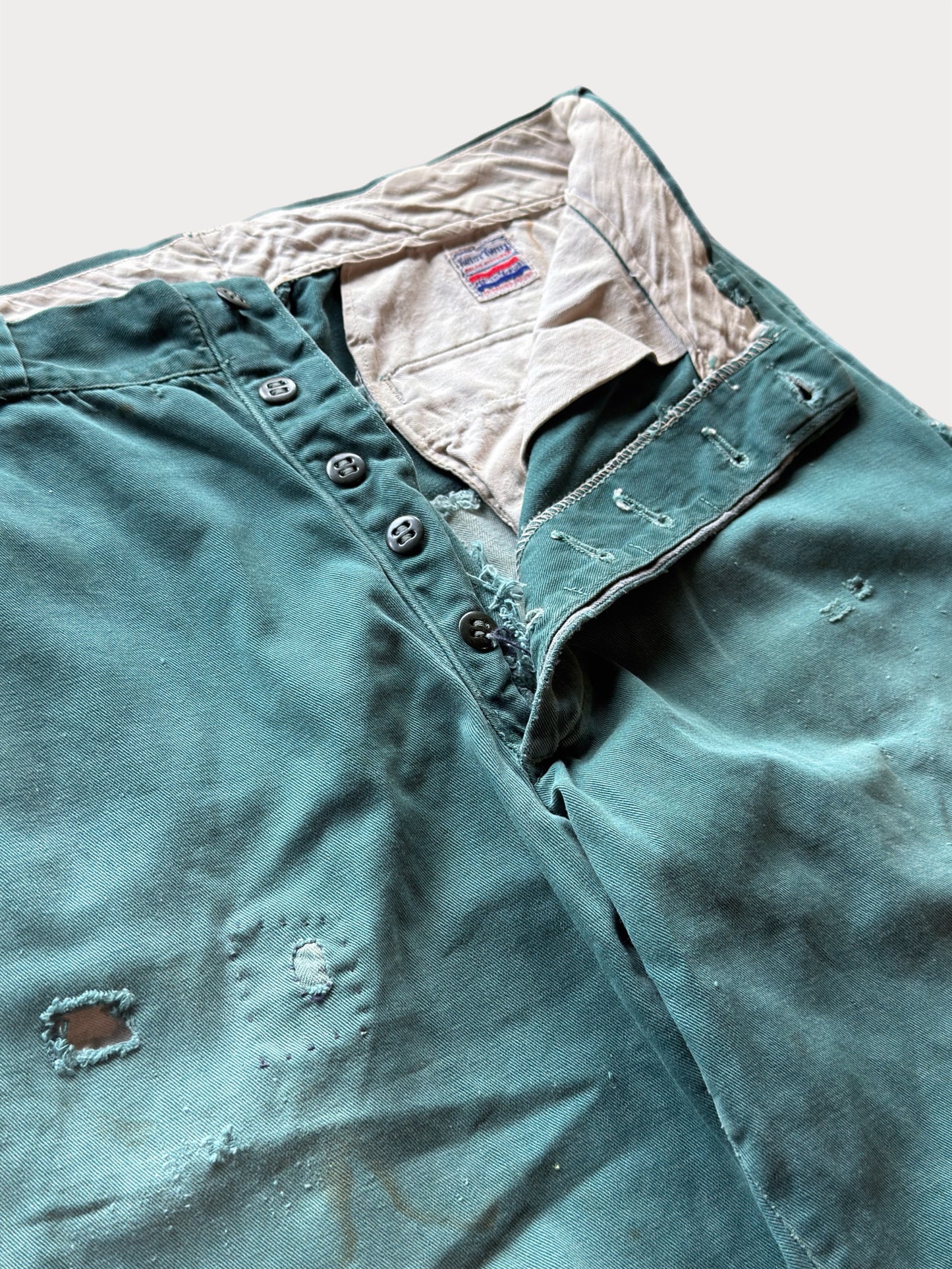 1950s Twist Twill Farmhouse Button Fly Trousers