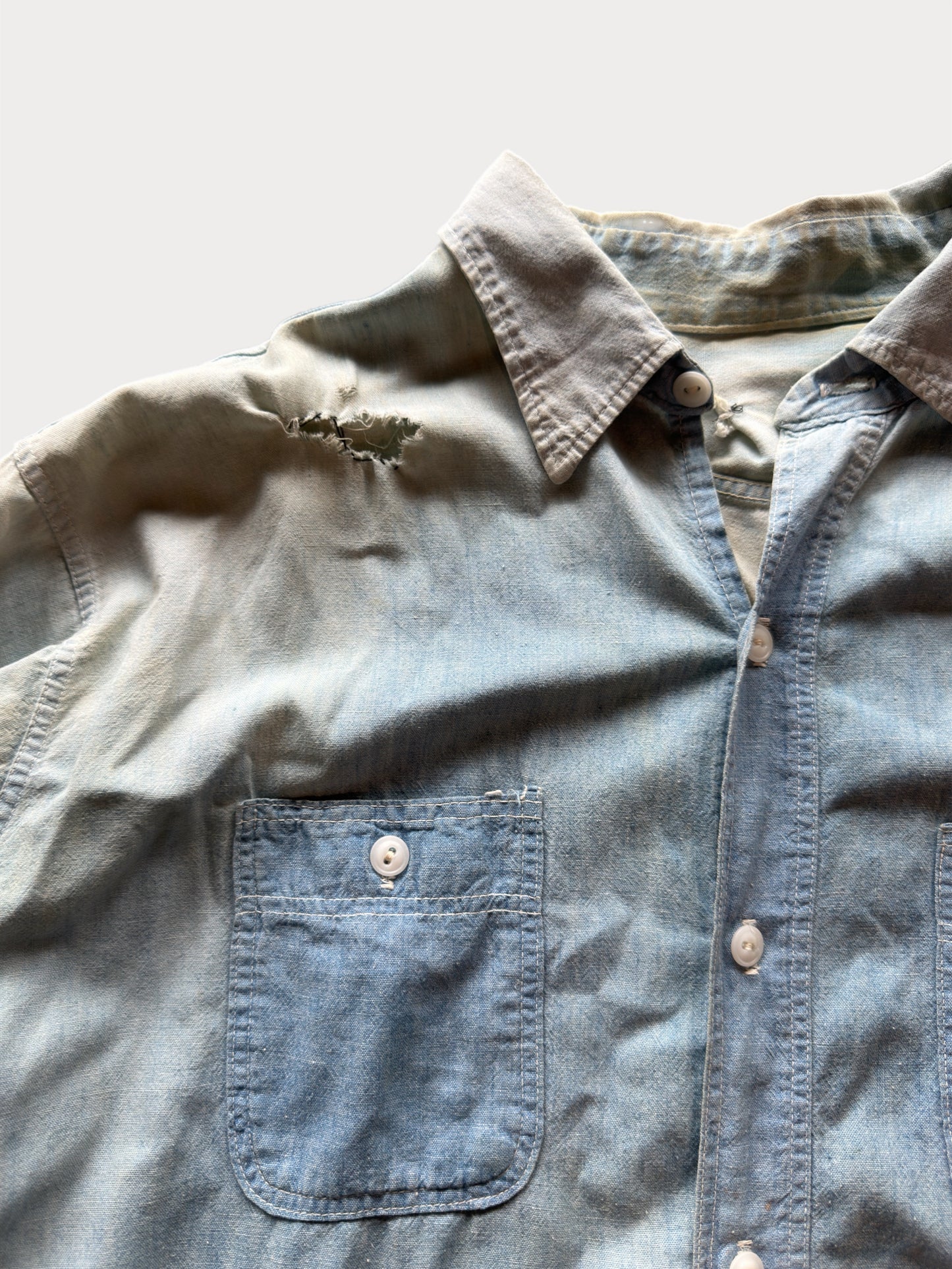 1940s/50s Faded Chambray Work Shirt