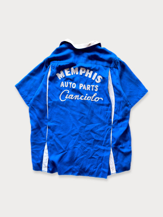 1950s King Louie Memphis Auto Parts Loop Collar shirt
