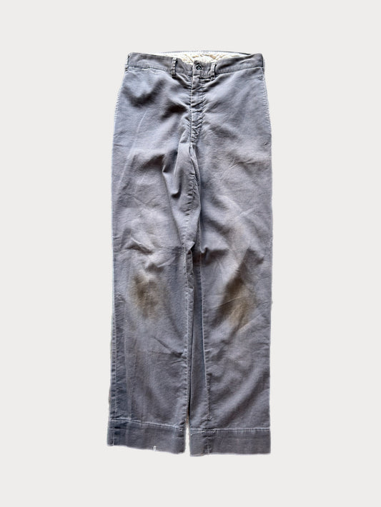 1960s Gray Fine-Wale Corduroy Trousers