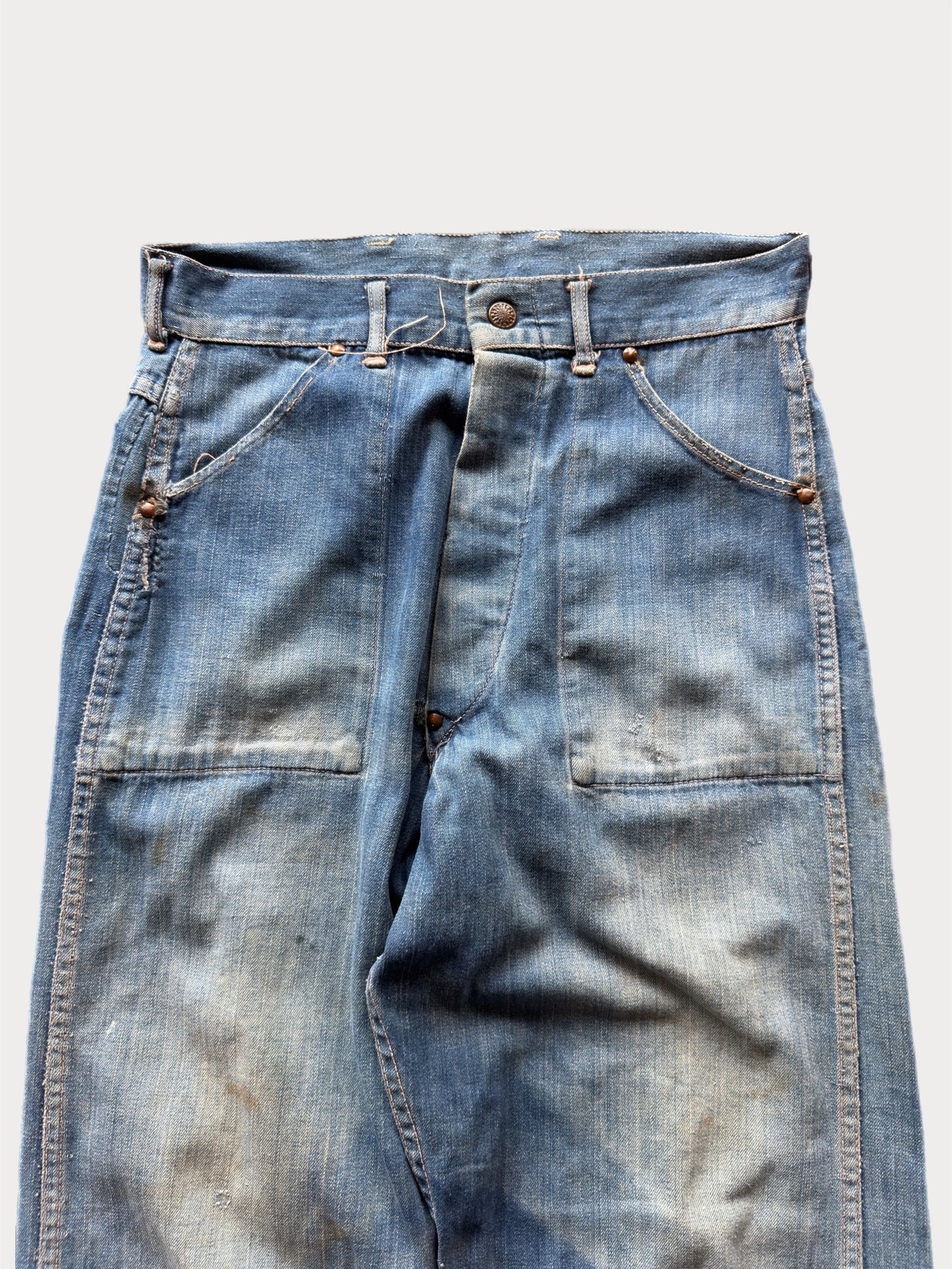 1940s/50s Donut Button Fatigue Denim Jeans