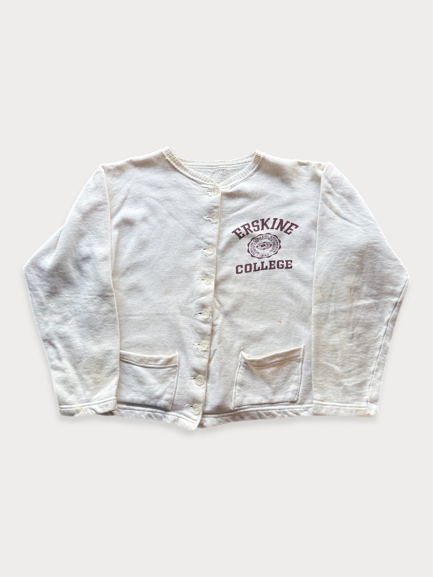 1950s Erskine College Button sweatshirt