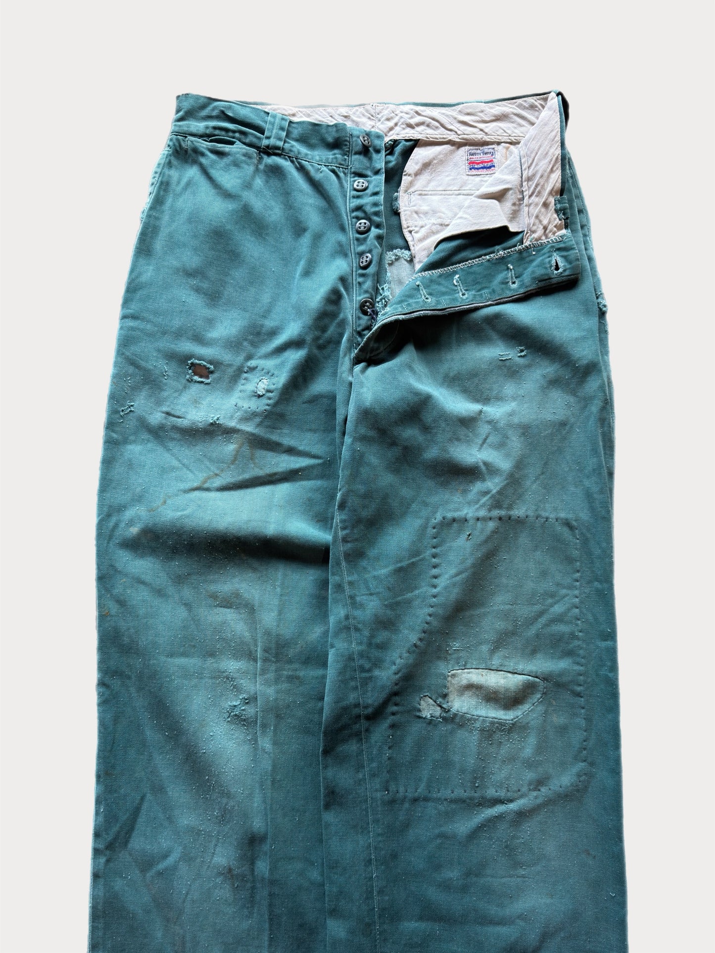 1950s Twist Twill Farmhouse Button Fly Trousers