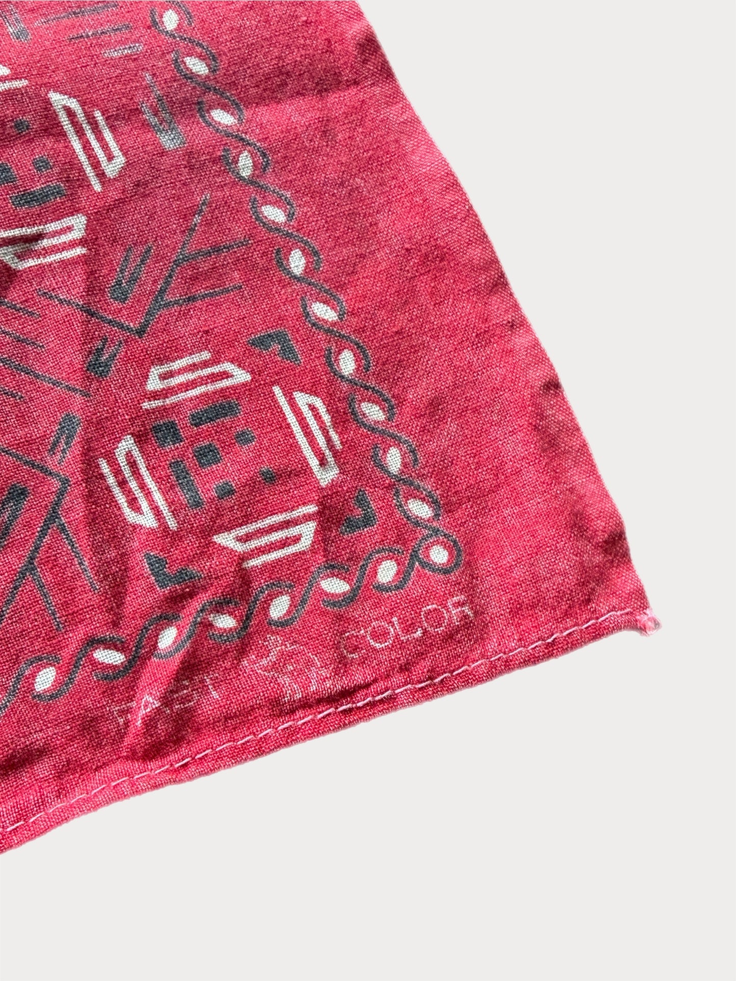 Antique Fast Color Camel Logo Turkey Red Double Selvedge Bandana