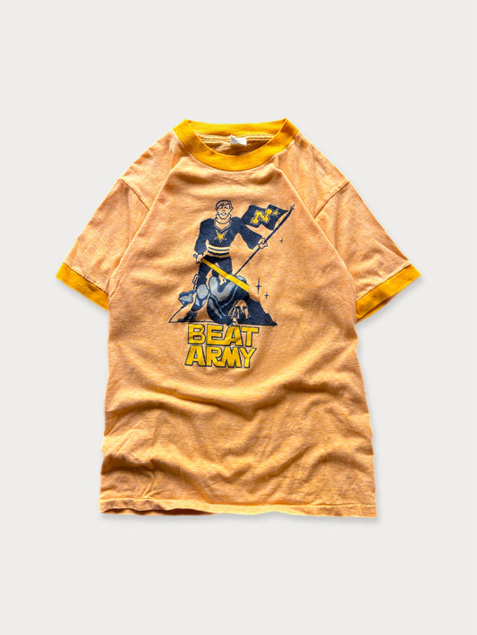 1980s Beat Army US Navy Ringer tee