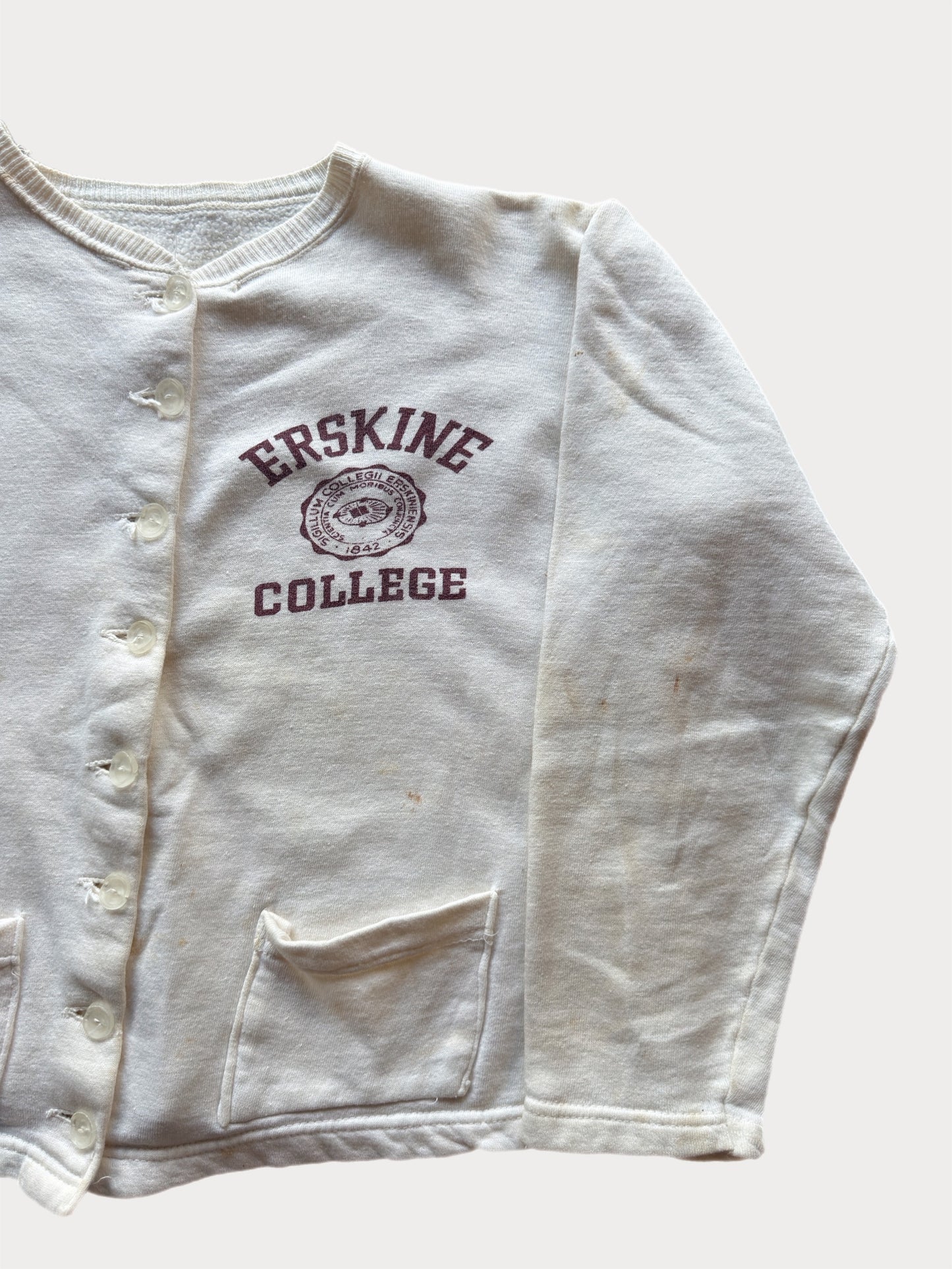 1950s Erskine College Button sweatshirt