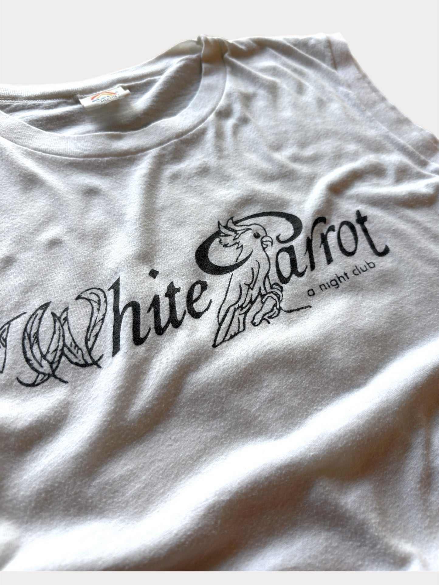 1980s White Parrot Nite Club Sleeveless tee